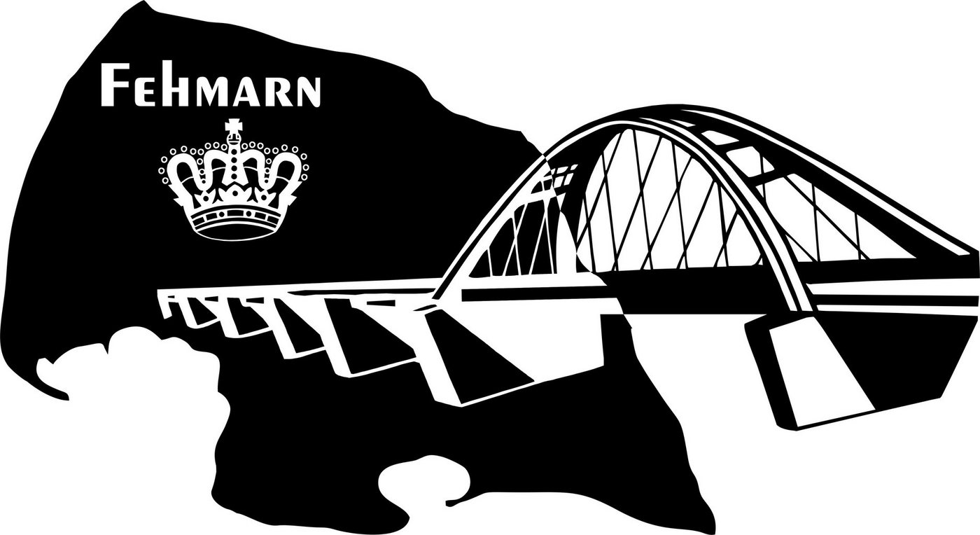 Wandtattoodesign Wandtattoo Aufkleber Fehmarn Fehmarnsundbrücke Krone (1 St), Selbstklebend ohne Hintergrundfolie von Wandtattoodesign