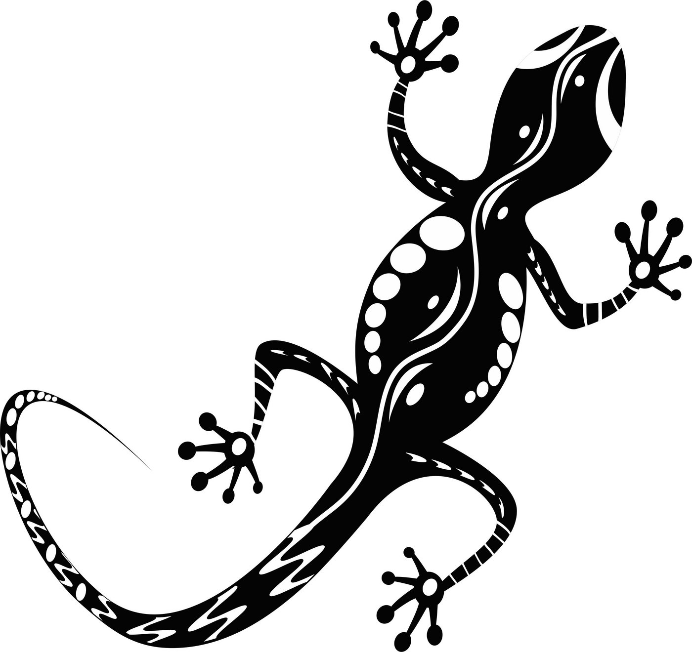 Wandtattoodesign Wandtattoo Aufkleber Gecko Farbe schwarz 60x95cm (1 St), Selbstklebend von Wandtattoodesign