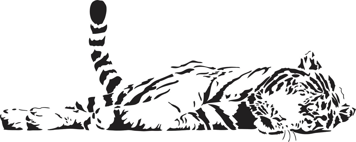 Wandtattoodesign Wandtattoo Aufkleber Tiger Nr. 7, Wandtattoo Tiger, Löwen, Größe 150x60cm (1 St), Selbstklebend von Wandtattoodesign
