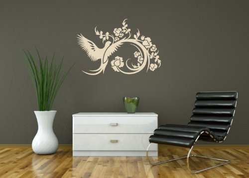 Wandtattooladen Wandtattoo - Chinesischer Zaubervogel Größe:90x60cm Farbe: dunkelgrau von Wandtattooladen