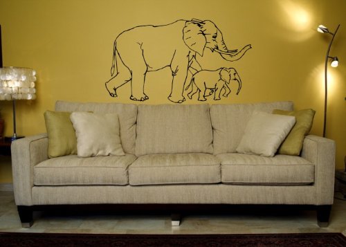 Wandtattooladen Wandtattoo - Elefanten Größe:95x55cm Farbe: schwarz von Wandtattooladen