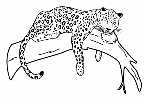 Wandtattooladen Wandtattoo - Leopard auf Ast Größe:100x65cm Farbe: Schablone von Wandtattooladen