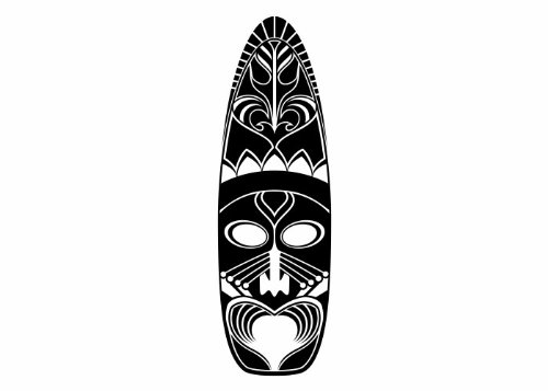 Wandtattooladen Wandtattoo - Maori - Maske 5 Größe:22x70cm Farbe: schwarz von Wandtattooladen