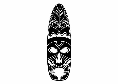 Wandtattooladen Wandtattoo - Maori - Maske 5 Größe:35x110cm Farbe: braun von Wandtattooladen