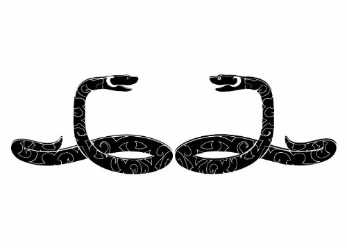 Wandtattooladen Wandtattoo - Maori - Schlangen Set Größe:80x24cm Farbe: dunkelgrün von Wandtattooladen