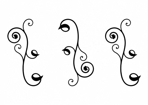 Wandtattooladen Wandtattoo - Ranken-Ornament - 3er Set Größe:11x20cm Farbe: dunkelrot von Wandtattooladen