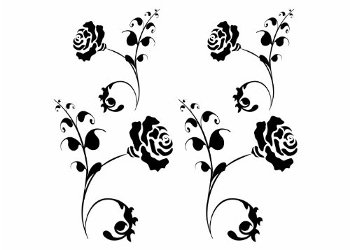 Wandtattooladen Wandtattoo - Rosen-Zauber Größe:38x160cm Farbe: schwarz von Wandtattooladen