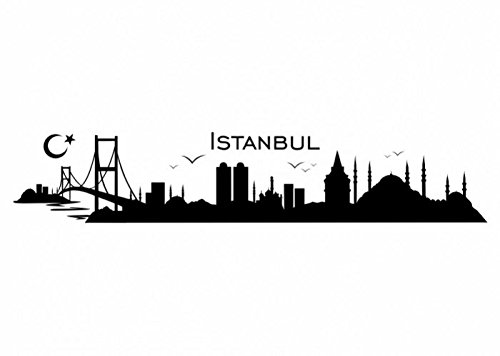 Wandtattooladen Wandtattoo - Skyline Istanbul Größe:130x25cm Farbe: schwarz von Wandtattooladen