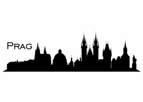 Wandtattooladen Wandtattoo - Skyline Prag Größe:200x59cm Farbe: schwarz von Wandtattooladen