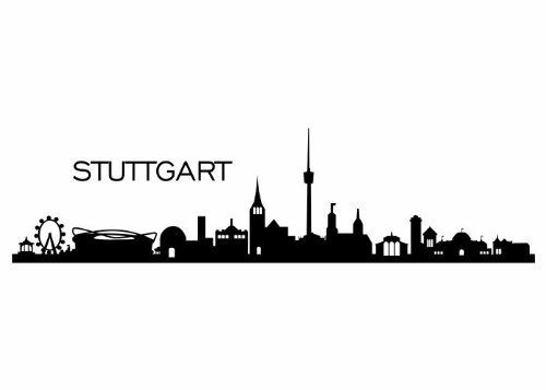 Wandtattooladen Wandtattoo - Skyline Stuttgart Größe:175x45cm Farbe: schwarz von Wandtattooladen