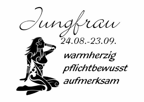 Wandtattooladen Wandtattoo - Sternzeichen - Jungfrau Größe:80x64cm Farbe: schwarz von Wandtattooladen