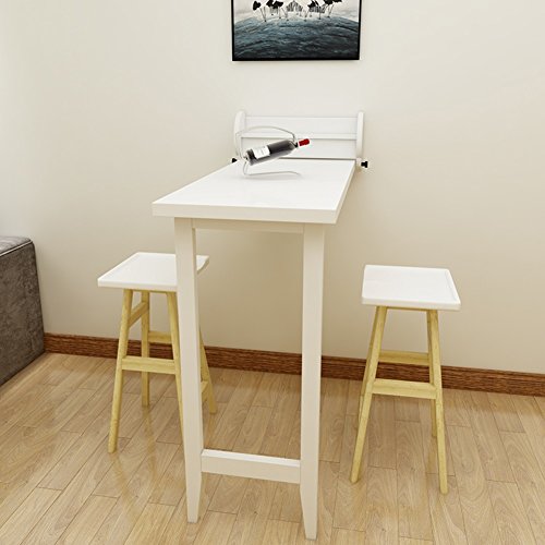 Wandtisch Wandklapptisch Faltender an der Wand befestigter Tropfenblatt-Tabellen-Speisetisch-konvertierbarer Schreibtisch-Fester hölzerner Falten-Tisch 108.1 * 51.8cm (Farbe : Weiß) von Mesa plegable de pared