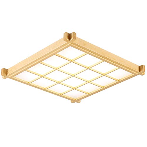 Wandun Deckenleuchte, Im Stil Wohnzimmer-Lampe LED-Deckenleuchten schlanker rechteckige Holzschlafzimmerlampe kreative Fernbedienung leuchtet Tatami (Color : White Light, Size : 55 * 55 * 6cm) von Wandun