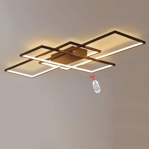 Wandun LED Deckenleuchte, Modern Platz Deckenlampe Wohnzimmerlampe Kinderzimmer Lampe Esszimmer Schlafzimmer Flurlampe Acryl-Schirm weiß/Schwarz lackierte Metallrahmen von Wandun