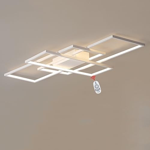 Wandun LED Deckenleuchte, Modern Platz Deckenlampe Wohnzimmerlampe Kinderzimmer Lampe Esszimmer Schlafzimmer Flurlampe Acryl-Schirm weiß/Schwarz lackierte Metallrahmen von Wandun