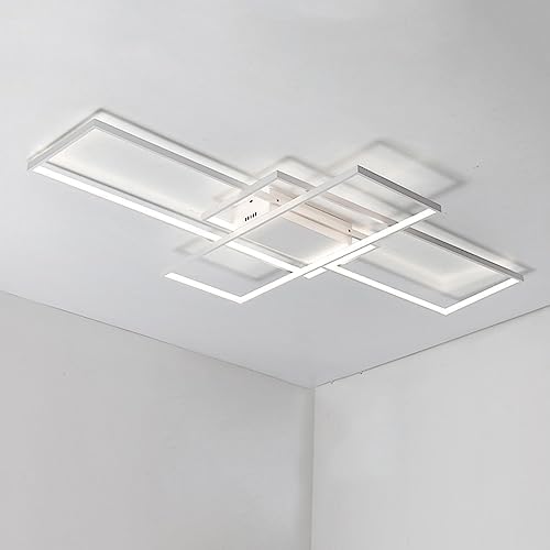 Wandun LED Deckenleuchte, Modern Platz Deckenlampe Wohnzimmerlampe Kinderzimmer Lampe Esszimmer Schlafzimmer Flurlampe Acryl-Schirm weiß/Schwarz lackierte Metallrahmen von Wandun