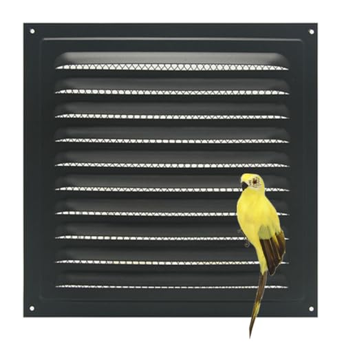 Metall-Lüftungsabdeckung,Lüftungsgitter, quadratische Lüftungsschlitze – Gitterabdeckung, Insektenschutz Lüftungsschlitze für Badezimmer, Heimbüro, Küche, Schwarz 20x20 cm von Wanfoou