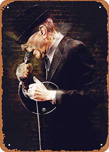Legendäre Musiker Leonard Cohen Musiker Metall Blechschild Poster Vintage Kunst Wanddekoration 30,5 x 20,3 cm von Wanfst