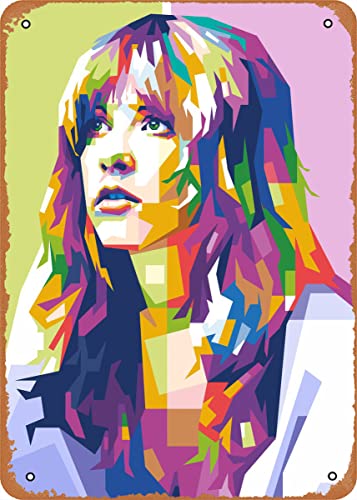 Musiker Pop Art Stevie Nicks Metall Blechschild Poster Vintage Kunst Wanddekoration 30,5 x 20,3 cm von Wanfst