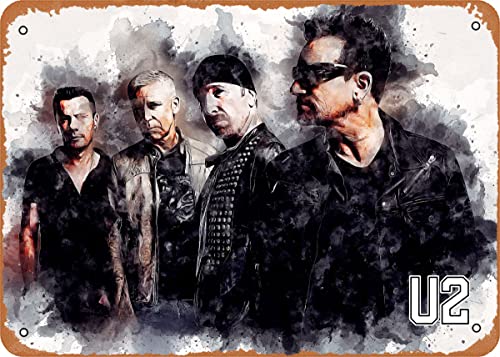 The Bands U2 Metall-Blechschild, Poster, Vintage-Kunst, Wanddekoration, 30,5 x 20,3 cm von Wanfst
