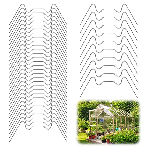Edelstahl Gewächshaus Klammern 100Pcs Sturmfest Glasfederklammern Gewächshäuser Befestigung Zubehör Gewächshaus Zubehör Gewächshausclips für Gewächshausplatten Hohlkammerplatte Glashaus von Dasyusuo
