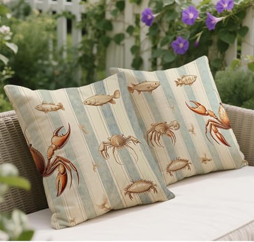 Herbst Kissenbezug 50x50 Beige Kissenbezug Krabbe Muster Leinen Weich Sofakissen 2er Set Quadratische Dekokissen Mit Unsichtbarem Reißverschluss Kuschelkissen Home Decor Garten Outdoor Kissen w-86 Herbst Kissenbezug 50x50 Beige Kissenbezug Krabbe Muster Leinen Weich Sofakissen 2er Set Quadratische Dekokissen Mit Unsichtbarem Reißverschluss Kuschelkissen Home Decor Garten Outdoor Kissen w-86 von Wangdoud