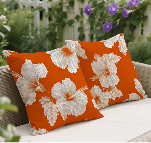 Herbst Kissenbezug 60x60 Orange Kissenbezug Blume Muster Samt Weich Sofakissen 2er Set Quadratische Dekokissen Mit Unsichtbarem Reißverschluss Kuschelkissen Home Decor Garten Outdoor Kissen w-78 von Wangdoud