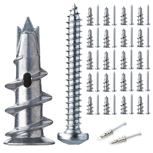 Hohlraumdübel Set, 20 Stück Selbstbohrender GipskartondüBel Metall, Trockenbau Dübel, Rigipsdübel mit Rigips Dübel Schrauben zur Befestigung in Beton, Ziegeln, Gipsbauplatten Uvm Hohlraumdübel Set, 20 Stück Selbstbohrender GipskartondüBel Metall, Trockenbau Dübel, Rigipsdübel mit Rigips Dübel Schrauben zur Befestigung in Beton, Ziegeln, Gipsbauplatten Uvm von Wanheart