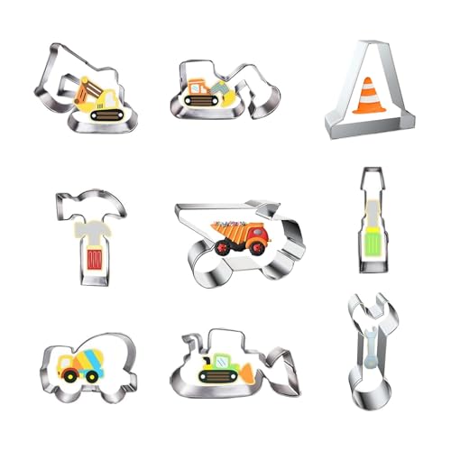 Ausstechformen-Set, Konstruktion Ausstecher, 9 Stück Bagger Digger Traktor Keksausstecher, Plätzchen Ausstecher, DIY Plätzchenausstecher Set für Kinder Geburtstag Party Ausstechformen-Set, Konstruktion Ausstecher, 9 Stück Bagger Digger Traktor Keksausstecher, Plätzchen Ausstecher, DIY Plätzchenausstecher Set für Kinder Geburtstag Party von Wanheart