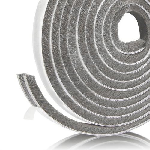 Wanheart 6M Zugluftstopperband für Türen und Fenster, 6 m (L) x 9 mm (B) x 9 mm (T), Isolierband, Zugluftstopper für Schiebefenster, Grau von Wanheart