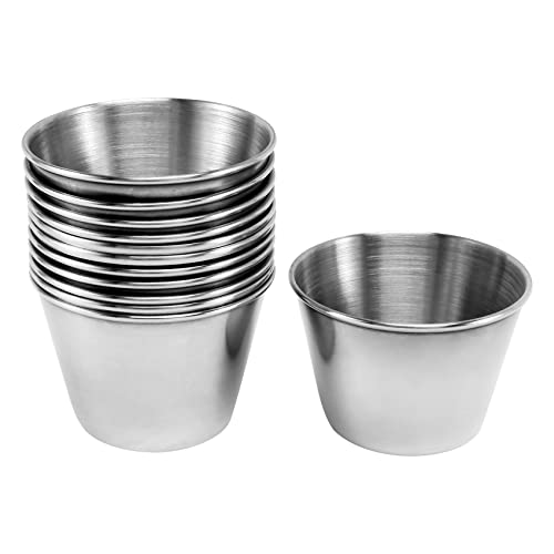 Wanjorlay Packung mit 12 - Premium GebüRsteten Edelstahl GewüRz Sauce Tassen GewüRze TöPfe Liquid Dips Schalen - 2.5Oz 70Ml Wanjorlay Packung mit 12 - Premium GebüRsteten Edelstahl GewüRz Sauce Tassen GewüRze TöPfe Liquid Dips Schalen - 2.5Oz 70Ml von Wanjorlay