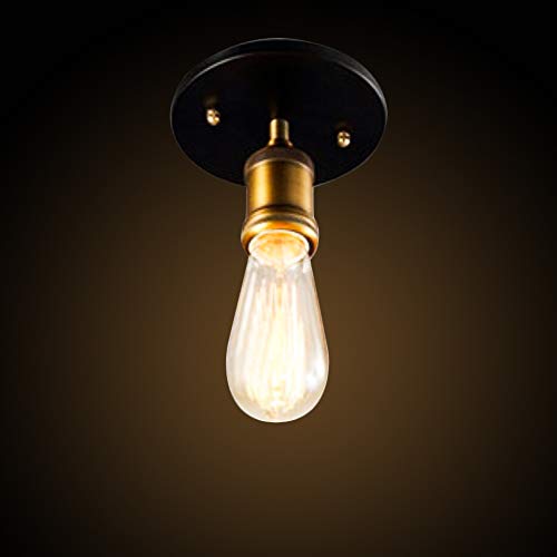 Wankd 1 X E27 Vintage Deckenleuchte Pendelleuchten Industrie Retro Küche Bad Loft Bar Deckenlampe Industrielampe Lampe leuchte (Schwarz) von Wankd