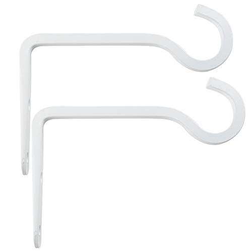 Wankd 2er-Pack Weiße Wandhaken, Metall Haken Wand Wandhalterungen aus Schmiedeeisen, Hängekorbständer für Vogelfutterhäuschen/Pflanzen/Laternen/Windspiele (mit Schrauben) (Weiß) von Wankd