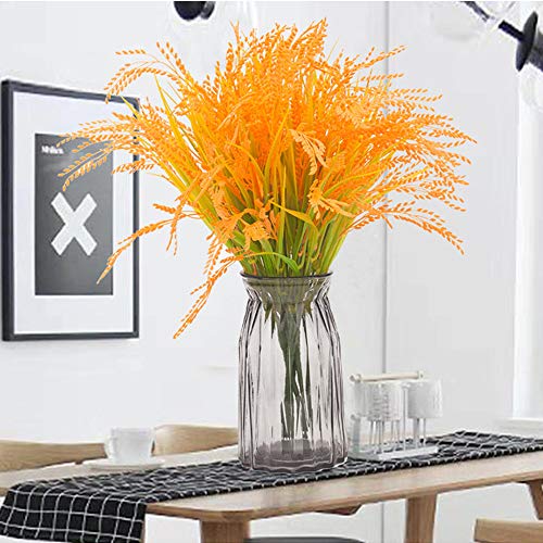 Wankd 3PCS Weizen, Simulation Weizen, Kunststoff, Trocken Weizen, Weizenstrauß Getrocknete Künstliche Weizen Blumen für Hochzeit Mittelstücke Zuhause Balkon Party Tisch Vase Deko 40cm von Wankd