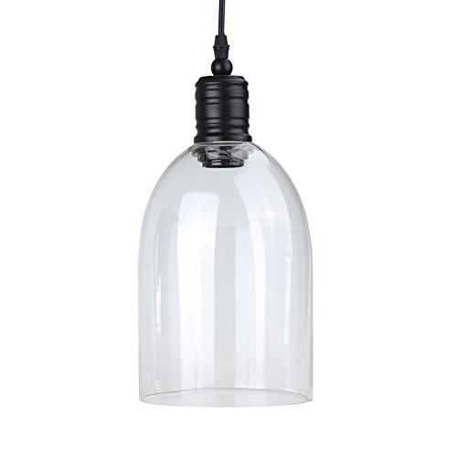 Wankd Glas Pendelleuchte, Hängelampe Vintage Pendelleuchte Glas Industrie Hängeleuchte Retro 1*E27 für Wohnzimmer Schlafzimmer Essizimmer Cafe Restaurant usw (Weinglas, 15CM*23CM) von Wankd