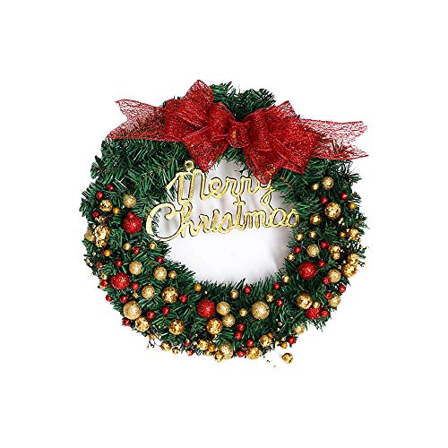 Wankd Künstlicher Kranz Türkranz Girlande Dekokranz Wandkranz Kränze Weihnachtskranz Hängend Weihnachtsdekoration Für Tür Outdoor Weihnachts Parties Feste Türen Feste Deko, Red Bowknot, 30 cm von Wankd