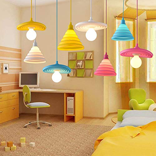 Wankd LED Deckenleuchte Pendelleuchte Deckenlampe Hängelampe Kinderzimmer Hängeleuchte Lampenschirm Wohnzimmer Junge Mädchen Kronleuchter (Blau) von Wankd