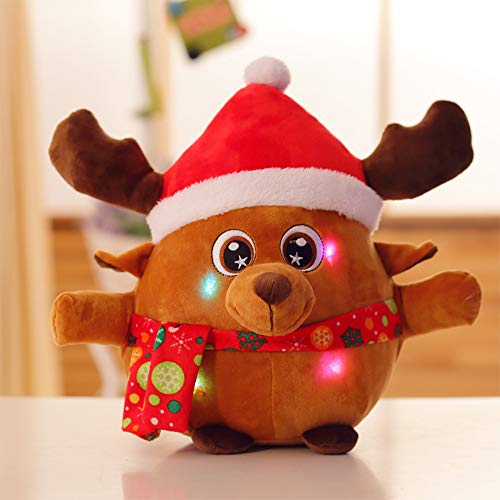 Wankd Mini Weihnachtselch - Singender LED Weihnachtselch animiert - mit Arme öffnen - Christmas Night Light - LED Decoration - Weihnachts Deko - 22CM von Wankd