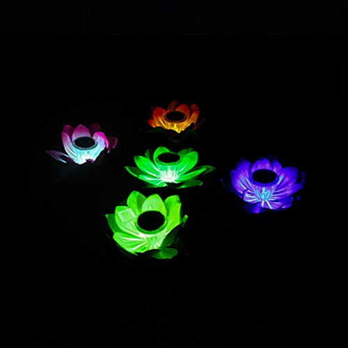 Wankd Schwimmende Solar-Lichter für Gartenteich oder Pool, LED, wasserdicht, Garten-Dekoration, plastik, Wasserdichtes Solar Lotus Light,Buntes Licht (weiß) von Wankd