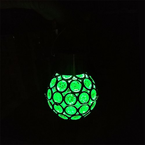 Wankd Solar Lampe, 2 Stück Garten Heimtextilien Licht Solar Laterne Lampe Wasserdicht Outdoor Neuheit Kristallkugel Lichter Gartenweg Hängende Lichter Weihnachtsbeleuchtung (Farbe) von Wankd