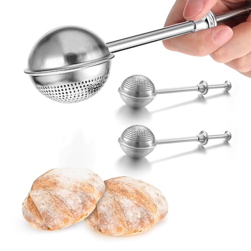 Wanmu 2Pcs Flour Shaker Duster for Bread Baking Stainless Steel Dusting Wand One-Handed Operation Mini Flour Sprinkler for Sourdough Bread Small Lour Sifter for Quick Sifting Cakes and Spices Wanmu 2Pcs Flour Shaker Duster for Bread Baking Stainless Steel Dusting Wand One-Handed Operation Mini Flour Sprinkler for Sourdough Bread Small Lour Sifter for Quick Sifting Cakes and Spices von Wanmu