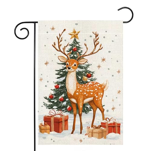 Rentier Schneeflocke Weihnachtsbaum Gartenflagge 30,5 x 45,7 cm doppelseitig Rentier Schneeflocke Weihnachtsbaum Gartenflagge 30,5 x 45,7 cm doppelseitig von Wanpluml