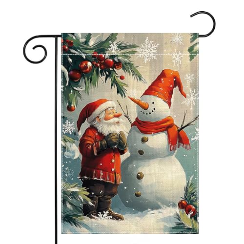 Schneeflocke Schneemann Gartenflagge von Wanpluml