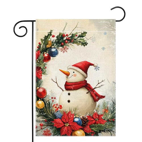 Schneemann-Gartenflagge, 30,5 x 45,7 cm, doppelseitig Schneemann-Gartenflagge, 30,5 x 45,7 cm, doppelseitig von Wanpluml