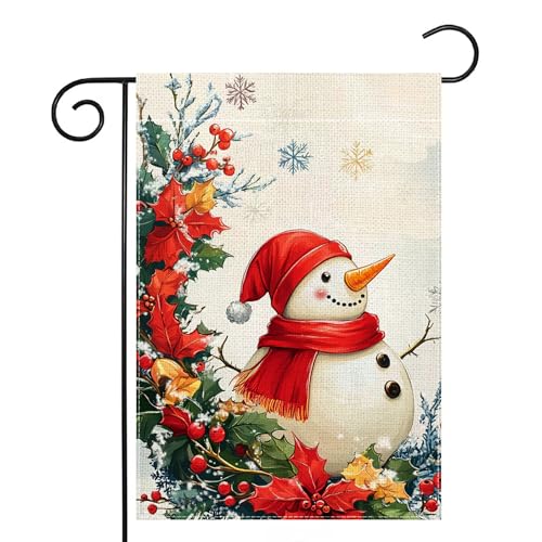 Schneemann-Gartenflagge, 30,5 x 45,7 cm, doppelseitig Schneemann-Gartenflagge, 30,5 x 45,7 cm, doppelseitig von Wanpluml