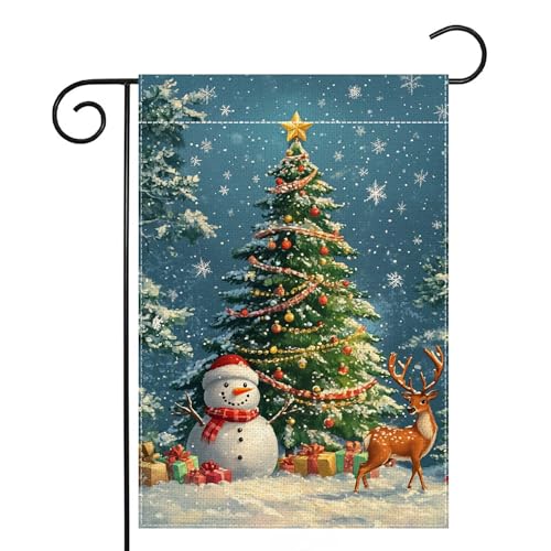 Schneemann Rentier Weihnachtsbaum Gartenflagge 30,5 x 45,7 cm doppelseitig Schneemann Rentier Weihnachtsbaum Gartenflagge 30,5 x 45,7 cm doppelseitig von Wanpluml