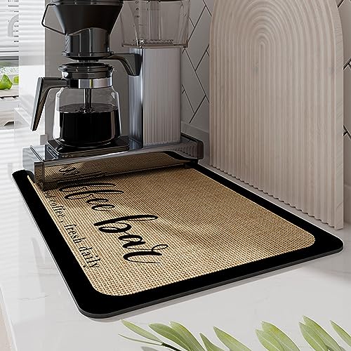 Anti-Rutsch Kaffemaschinen Unterlage,Abtropfmatte FüR Kaffeemaschinen,Unterlage Kaffeemaschine,Schnelltrocknend,Abtropfmatte Waschbar,FüR Die KüChe Restaurant Bar Café von Wansiman