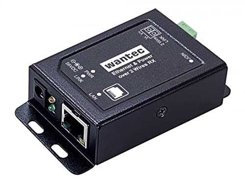 Wantec 2wIP 2-Draht Ethernet Adapter mit PoE - Schraubklemmen - Switchseite | Sender - inkl. Netzteil 65Watt von Wantec