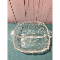Fostoria Mcm Geteilte Schale, Elegantes Gepresstes Glas, Servierstück, Relish, Candy von Wantiquities