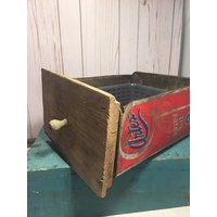 Vintage Schublade, Holz, Blechdose, Bergungskunst, Männerhöhle, Pflanzgefäß, Kunstbedarf, Gefundene Kunst, Heimbüro Aufbewahrung, Automobilia von Wantiquities